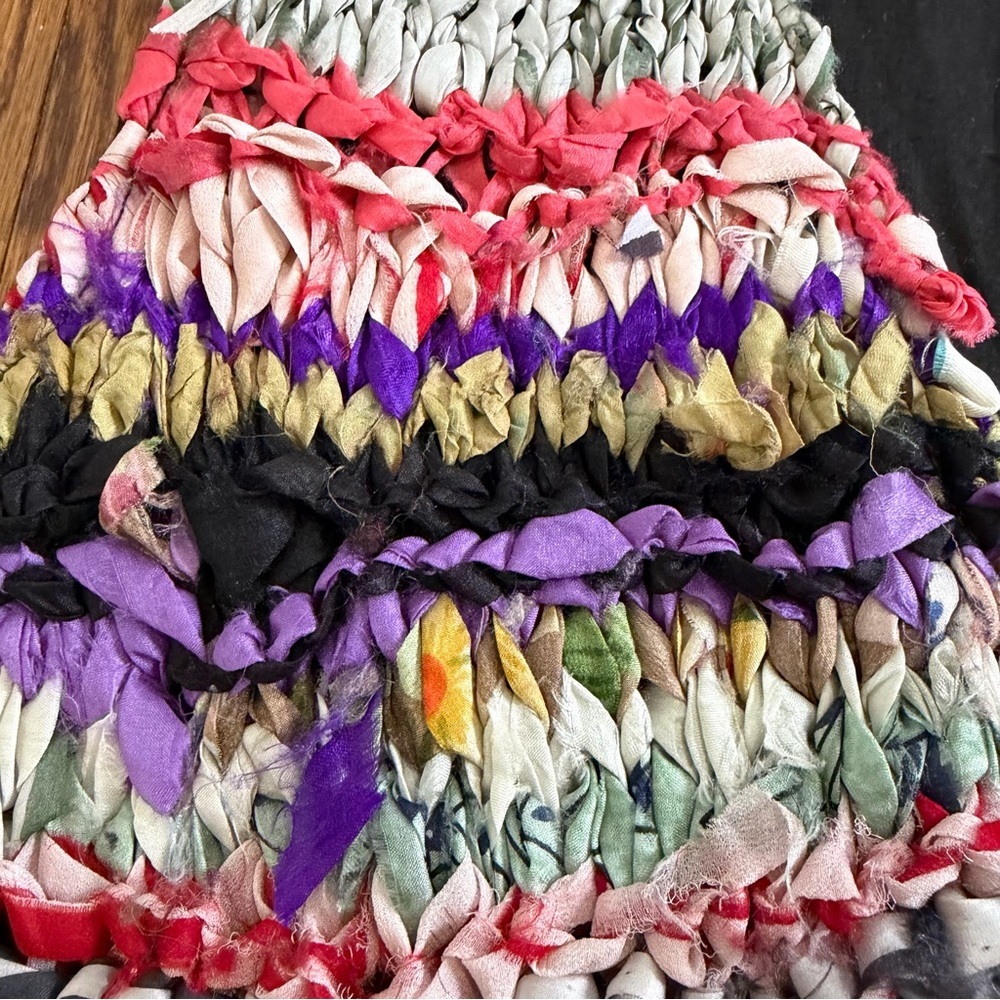 A J Vintage Silk Blend Loop Multi Color Vest Size Small - Picture 4 of 8